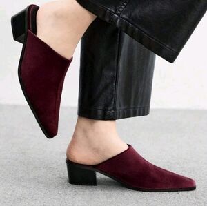 Elegant Burgundy Mules